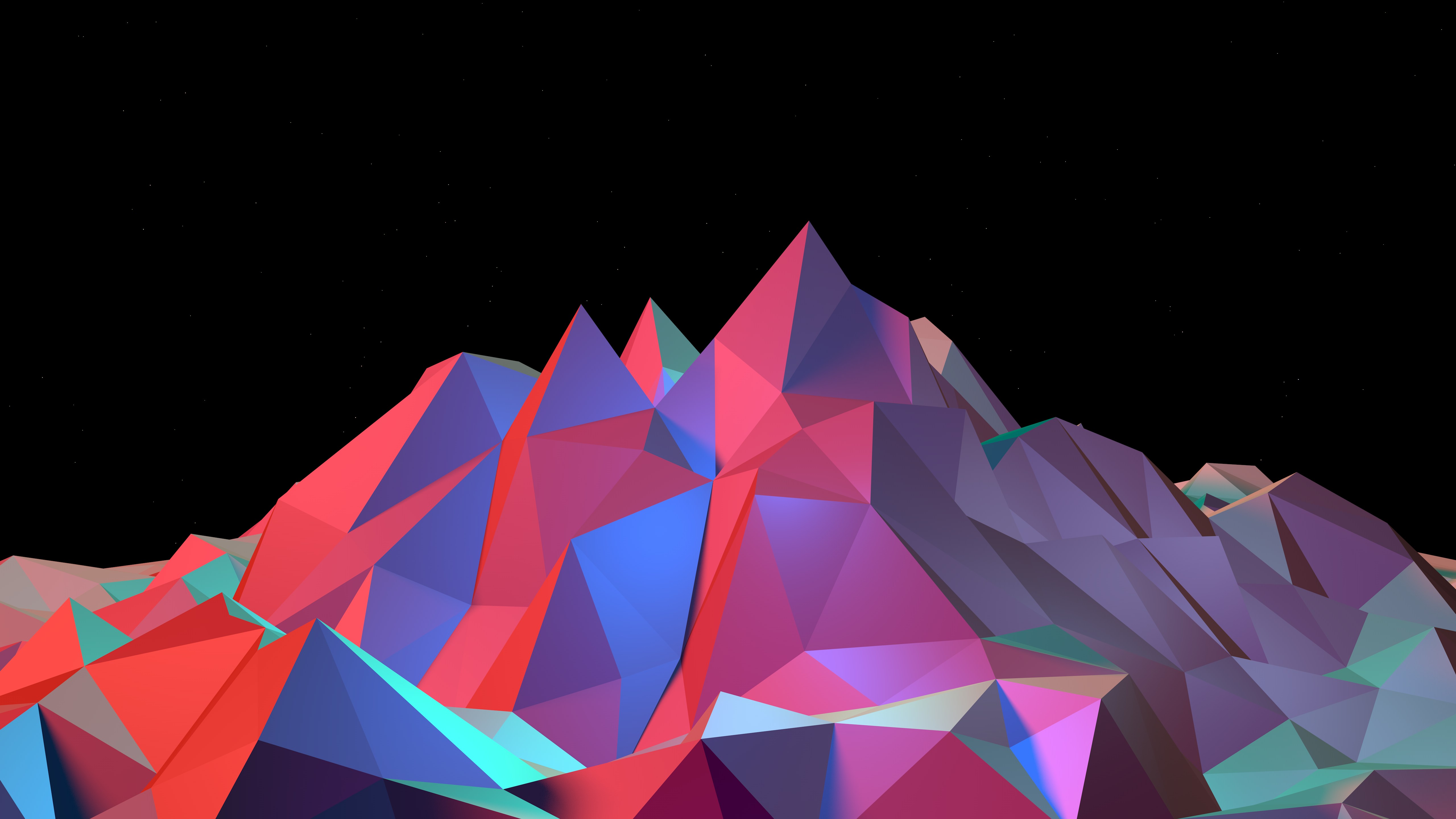 Colorful triangle mesh on a black background